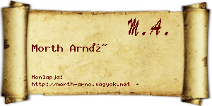 Morth Arnó névjegykártya